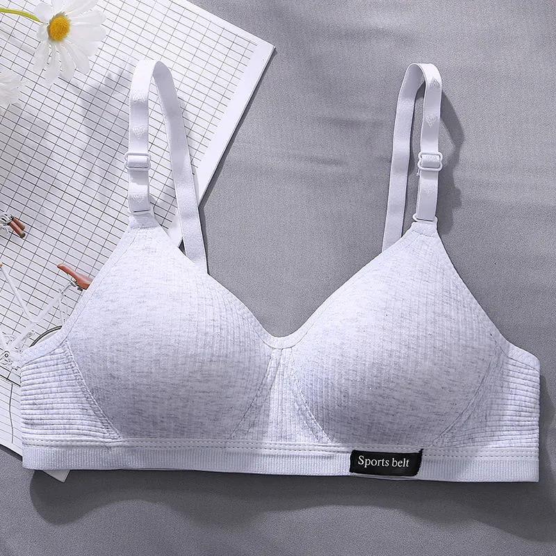 AB Tasse Kein Draht Nahtlose Bh Mädchen Unterwäsche Weibliche Büstenhalter Bralette Atmungsaktive Intime Dessous Teenager Mädchen Für Kleine Tasse 38/85AB hellgrau