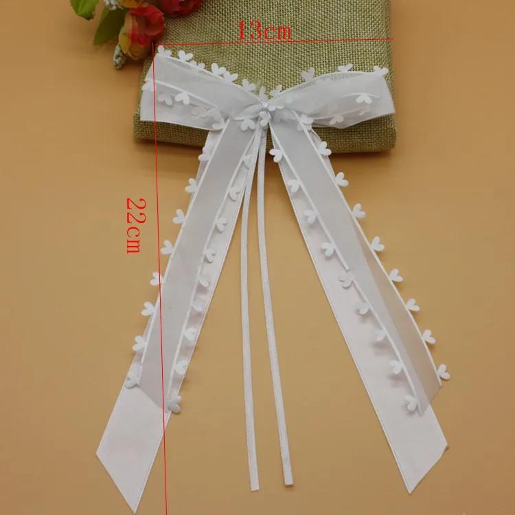 1 stücke Weiß Band Bögen Hochzeit Bowknots Band DIY Geschenk Wrap Satin Band Hochzeit Auto Stuhl Vase Gast Gefälligkeiten Dekoration gray