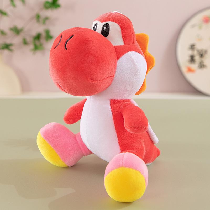 Spiel Merchandise Mario Yoshi Plüschpuppe Kinderspielzeug grüne Dinosaurierpuppe Geschenk Greifautomatenspielzeug 22cm rot