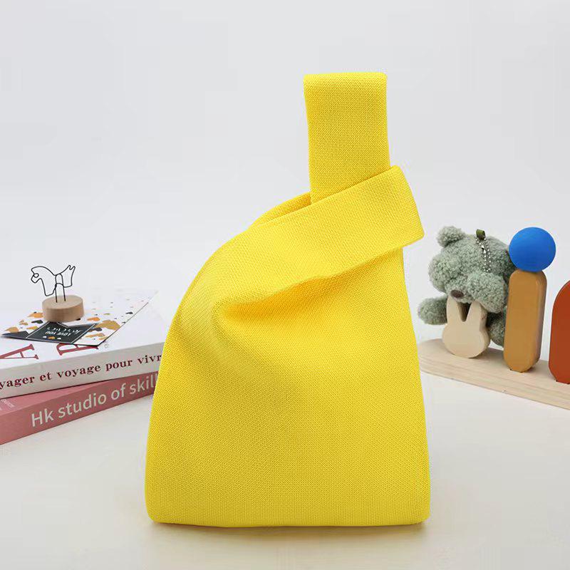 Vielseitige gewebte Handtasche in Unifarben - Süßigkeiten-Geschenk & Partygeschenk 20*35 cm gelb