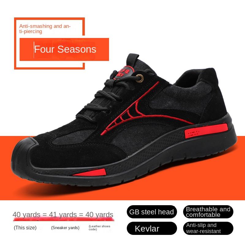 Arbeitsschuhe Herren Atmungsaktiv Stahlkappe Anti-Quetsch- und Durchstichsichere Arbeitsschuhe 47 schwarz