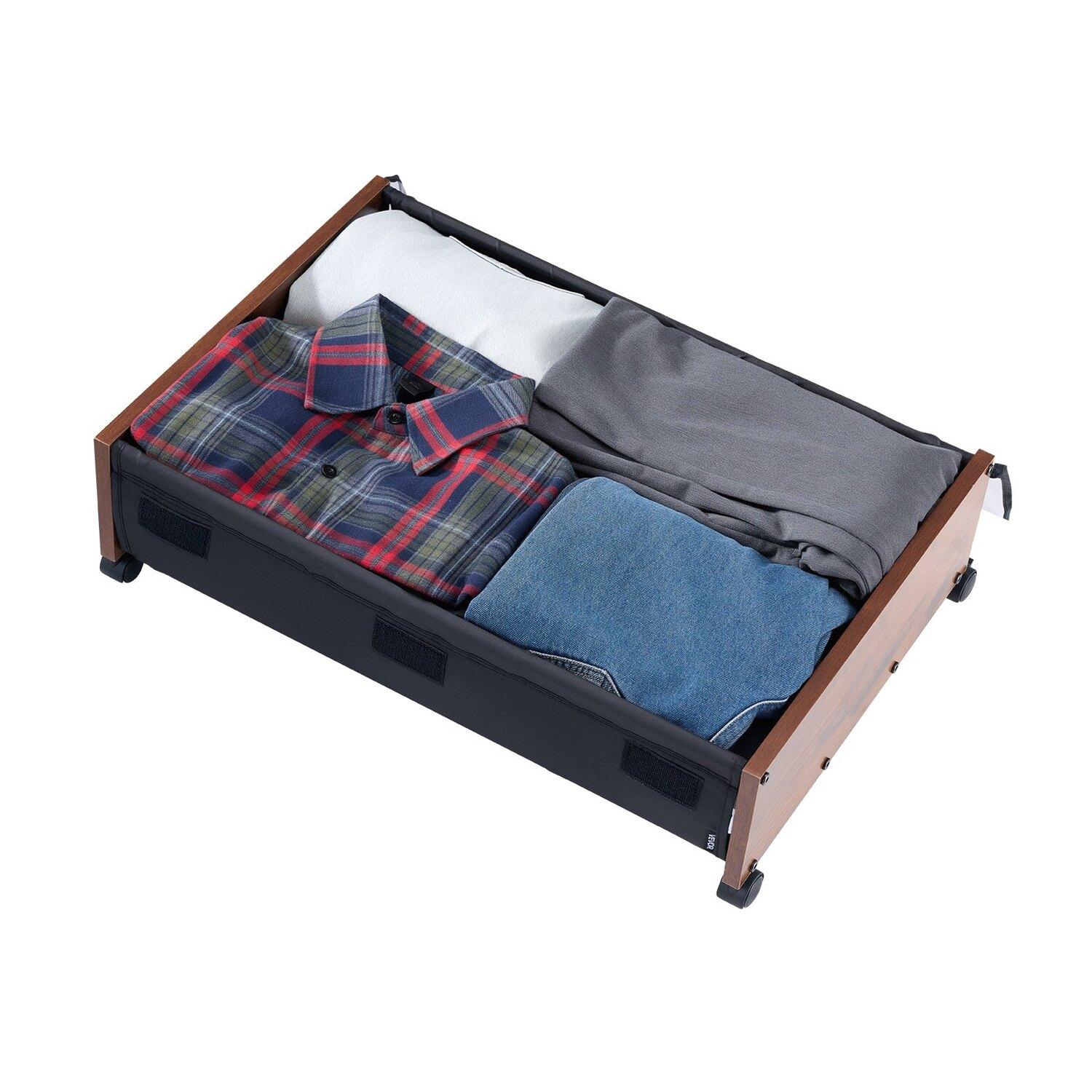 Aufbewahrung unter dem Bett mit Rädern, 650 x 460 x 180 mm Unterbettbehälter, Schuhaufbewahrung unter dem Bett mit abschließbaren Rädern, Rollende Aufbewahrung unter dem Bett