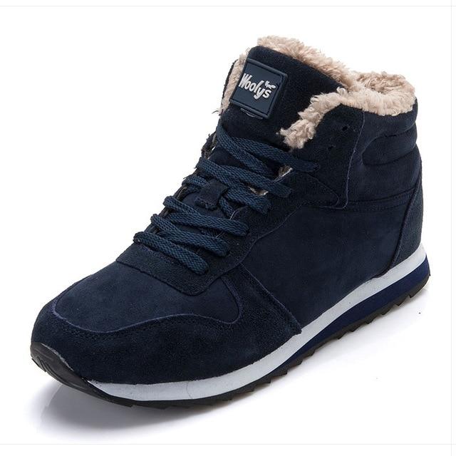 Männer stiefel männer Winter Schuhe Mode Schnee Stiefel Schuhe Plus Größe Winter Turnschuhe Knöchel Männer Schuhe Winter Stiefel Schwarz blau Schuhe 43 blau