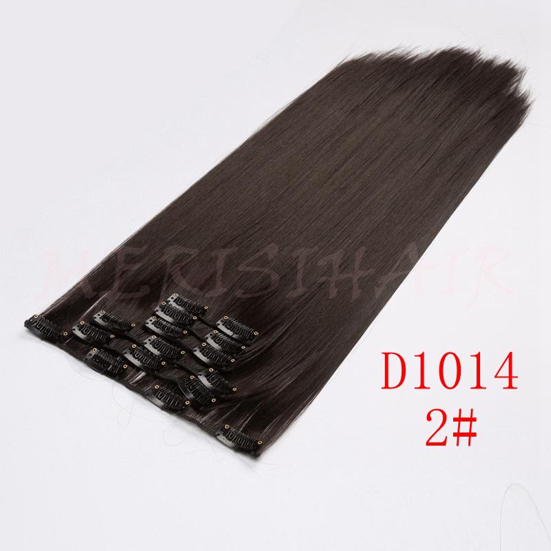 24-Zoll-Haarverlängerungen, 60 cm, natürliche Haarteile, gerade, synthetische Clip-in-Haarverlängerungen, Perücke D1014-2
