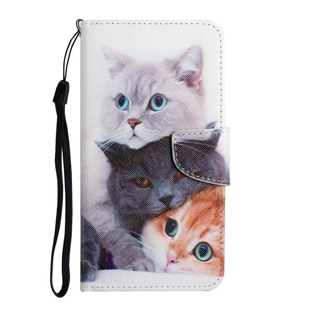 Galaxi S21 S20 Fe Ledertasche für Samsung Galaxy S21 Ultra S20 Fe S10 S8 S9 Plus Hüllen Katze Schmetterling Flip Wallet Cover Damen S20 FE