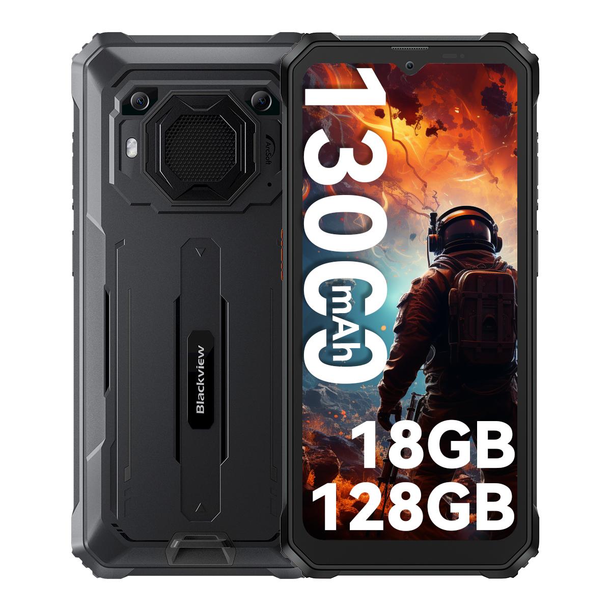 Generalüberholtes Blackview BV6200 Pro Smartphone 18GB RAM 128GB ROM Android 14 Robustes Telefon schwarz