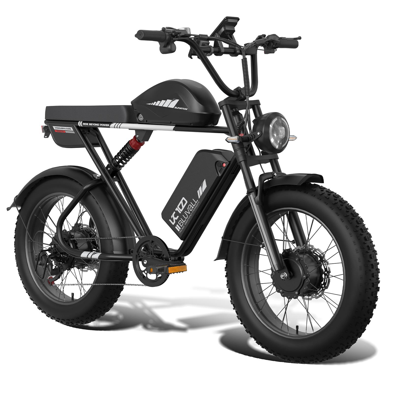 BLUVALL K10 Elektrisches Dirtbike, 52V 43AH Doppelakku, Vollfederung schwarz