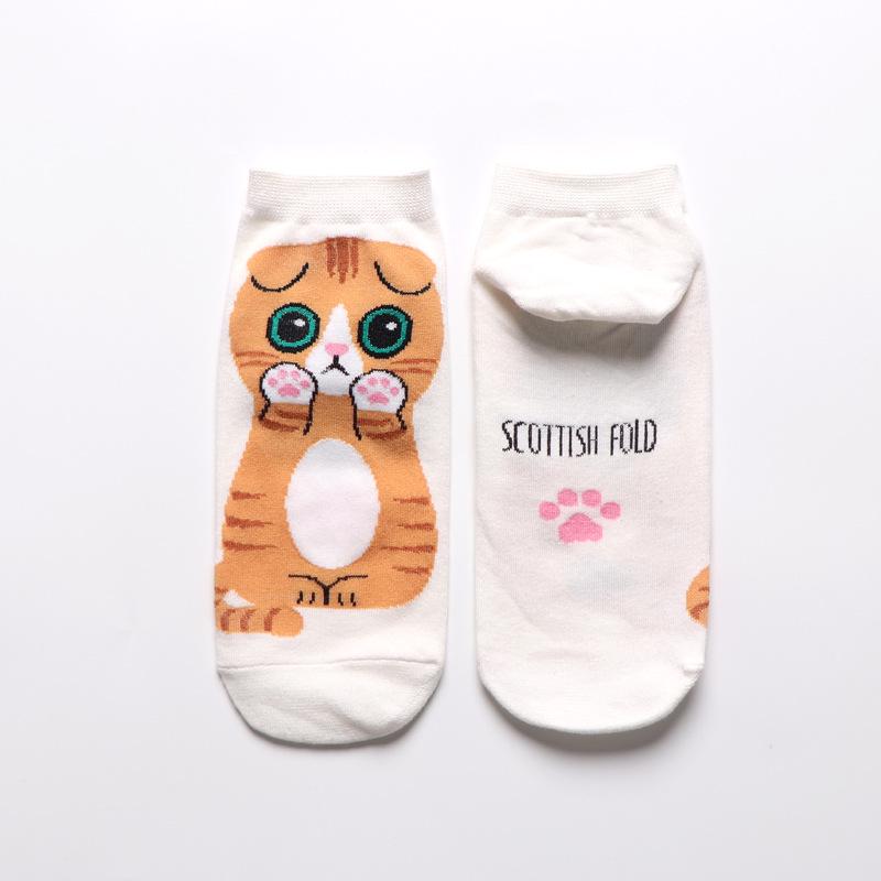 Cartoon Kawaii Socken süße Katze Boot Socken lustige Frauen kurze Socken glückliche Baumwollsocken One size