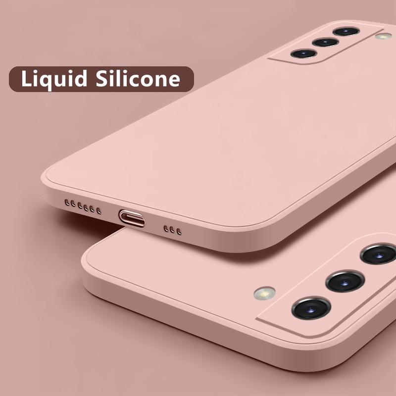 Bonbonfarbene Flüssigsilikon-Handyhülle für Samsung S25 S24 FE S23 Ultra S22 Plus S21 A56 A16 A55 A36 A06 A35 A15 A53 5G A17 A37 A57 S26 Samsung S23 rosa