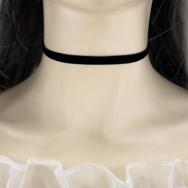 Samt Halsband Halskette Gothic Vintage Halskette Mädchen Frauen Schwarz Halsband Modeschmuck Am Halsband Zubehör 0.6cm