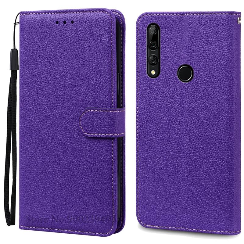 Hülle für Honor 9X Hülle Brieftasche Leder Klapphülle für Huawei Honor 9X Hülle Weiche Silikon Buchhülle Coque Fundas 9X(With Fingerprint) dunkelviolette