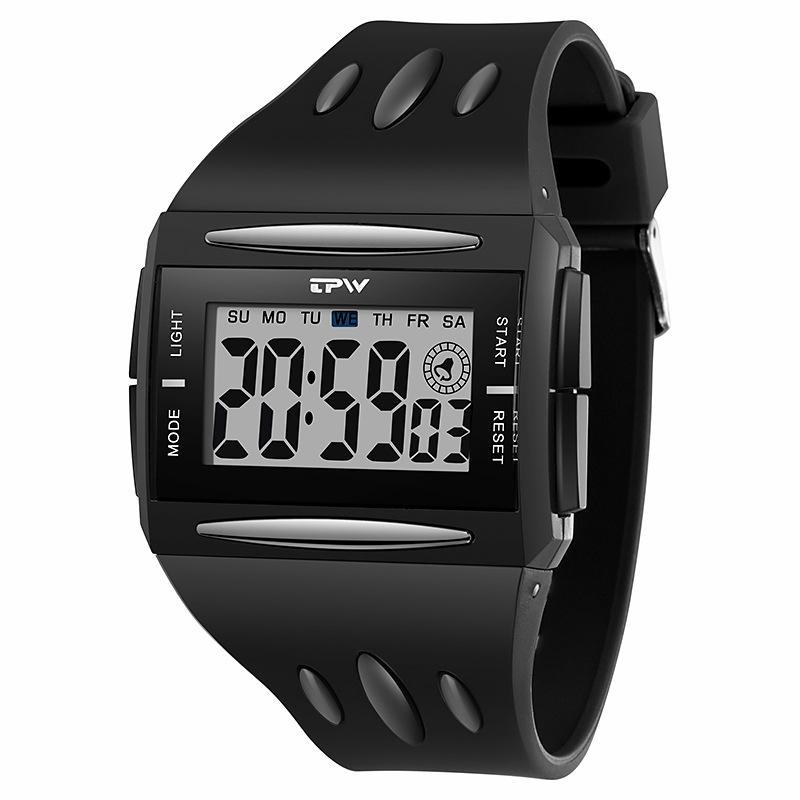 Neue Marke Herren Sportuhren Silikonarmband Digitale Armbanduhren Beste Geschenke Uhr für Ehemann, Familie, Freund schwarz