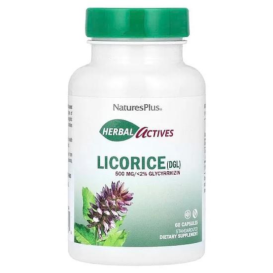 NaturesPlus - Kräuterwirkstoffe, Lakritze (DGL), 500 mg, 60 vegane Kapseln