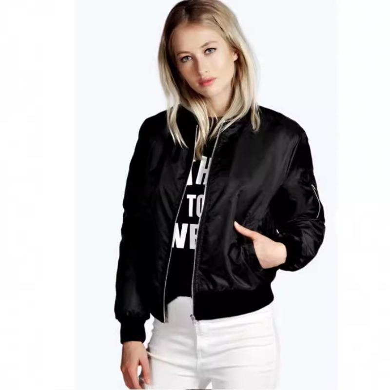 JKASHDK Damenmode Lässig Einfarbiger Druck Herbst Winter Langarm Rundhalsausschnitt Jacken & Mäntel M schwarz
