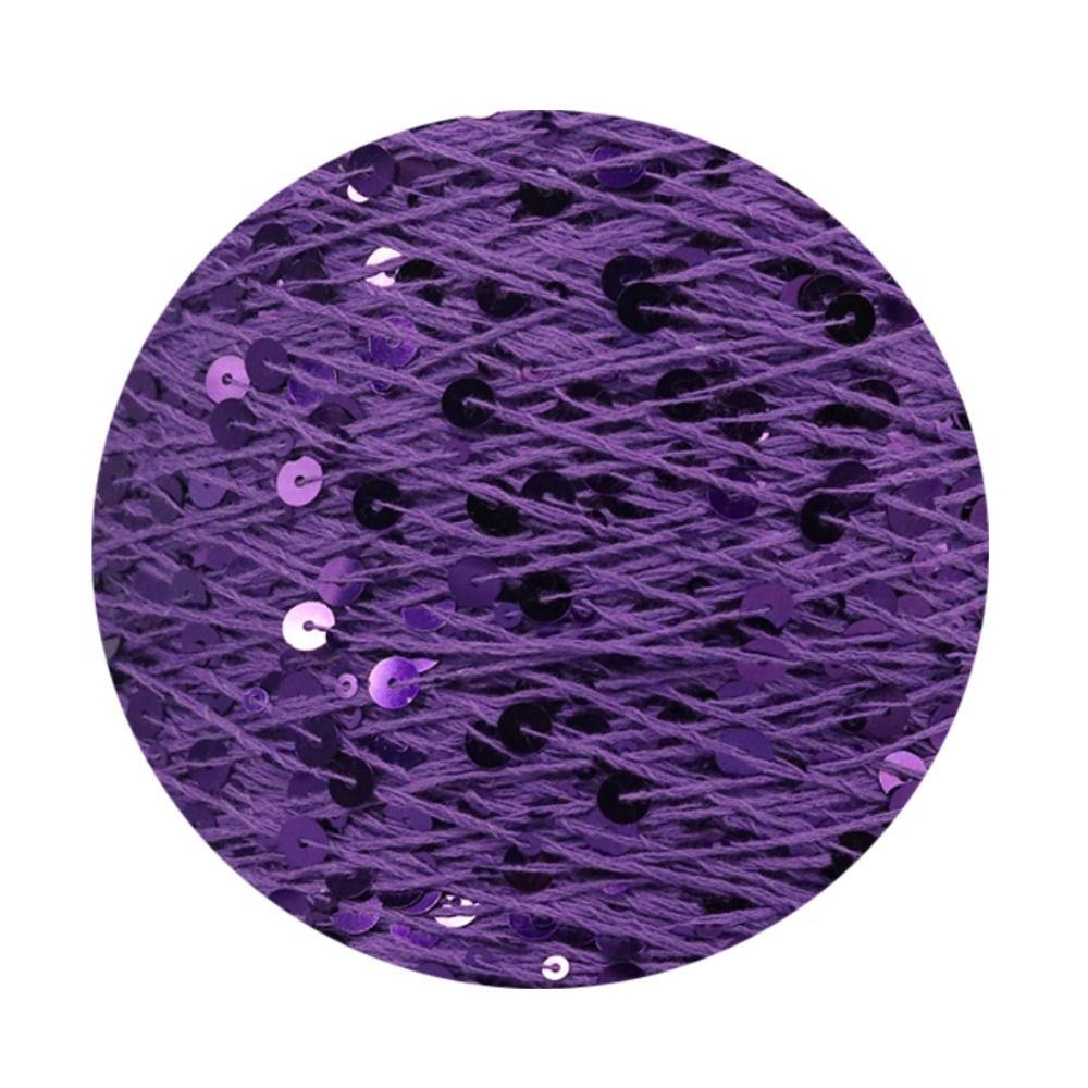Mit Pailletten DIY Handwerk Nähen Stricken Wolle Faden Pailletten Garn Strickgarn Bekleidungszubehör dunkelviolette