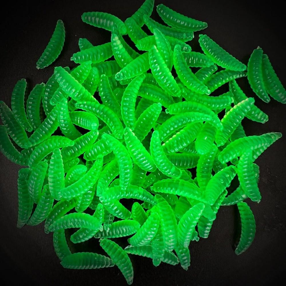20/50/100 Stück Weicher Wurm Imitation Made Maden Angelköder Wurmköder 2cm/0.79 Zoll Künstlicher Bionischer Weicher Wurm Köder, Outdoor Angelausrüstung 20PCS grün