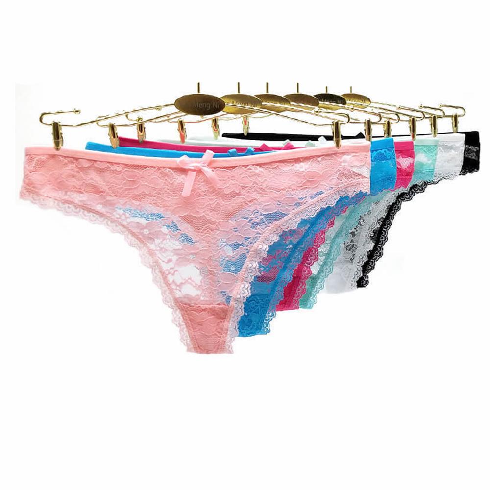 Damenunterwäsche, sexy Spitzen-Tangas, Gtrings, T-Rücken-Höschen, Damen-Schlüpfer, Dessous, 6 Stück/Lot XL navy blau