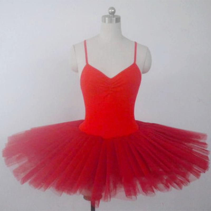 Tutu Ballett Trikot Schwarz Rot Weiß Kostüme Frauen Ballett Tanz Kleidung Kind Kind Mädchen 130cm rot
