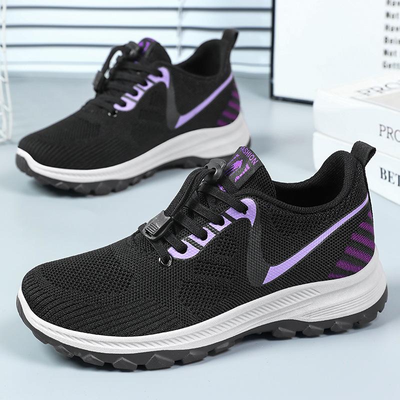 Schuhe für Damen Sommer Neu Reiseschuhe Atmungsaktiv Bequem Mittelalterliche und Ältere Laufschuhe Weiche Sohle Laufschuhe Outdoor-Sportschuhe 41 gray