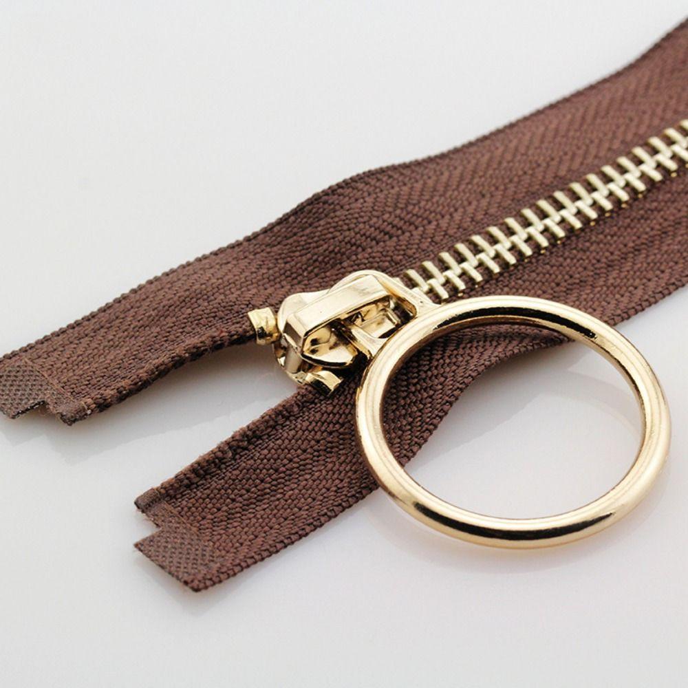 70/90 cm Jacken-Langreißverschlüsse, Kupfer-Reißverschluss, Zähne, breiter Reißverschluss, Metallreißverschluss für Mäntel, Jacken, Nähen 70cm kaffeebraun