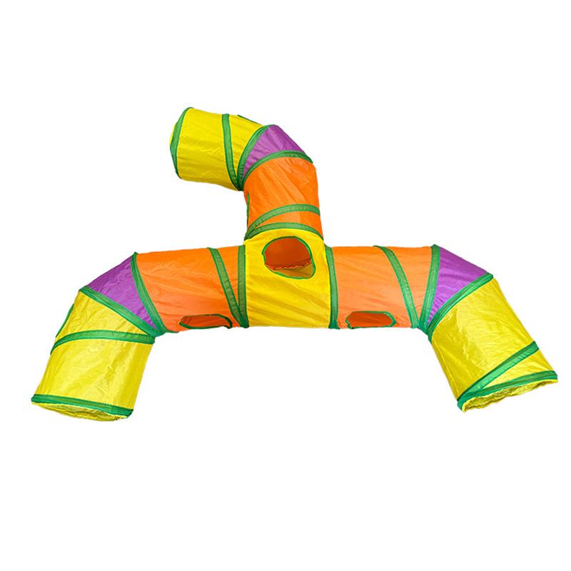 Katzentunnel für den Innenbereich, zusammenklappbare Röhren für Kleintiere, Spielzeug für Katzentunnel, interaktives Labyrinth für Haustiere, Katzenspielzeug, verschleißfeste Katzentunnel