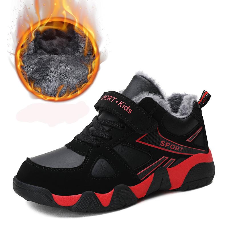 Warme Winterschuhe für Kinder, Outdoor-Sportschuhe für Kinder, Jungen und junge Erwachsene, Wanderschuhe 28 rot