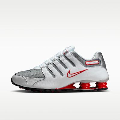 Nike Shox NZ Weiß Rot Metallisches Silber 43 white