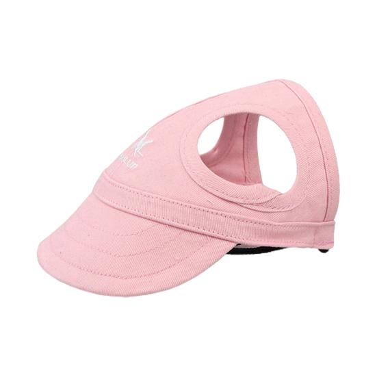 Haustier-Baseballmütze, superweich, verstellbar, verschleißfest, breite Krempe, leicht zu tragen, aus Segeltuch, bunt, Welpen-Baseballmütze, Haustier-Kopfbedeckung, Heimtierbedarf S rosa