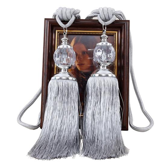 Vorhang-Raffhalter, stilvolles hängendes Design, dekorativer Vorhang-Raffhalter aus Polyester für Zuhause grau