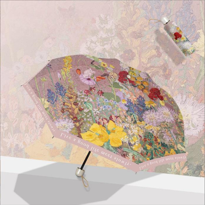 Ultraleichter Sonnenschirm für Damen, faltbar und vielseitig einsetzbar, tragbarer Regenschirm, kompakter und sonnenbeständiger UV-beständiger Sonnenschirm Triple fold reverse