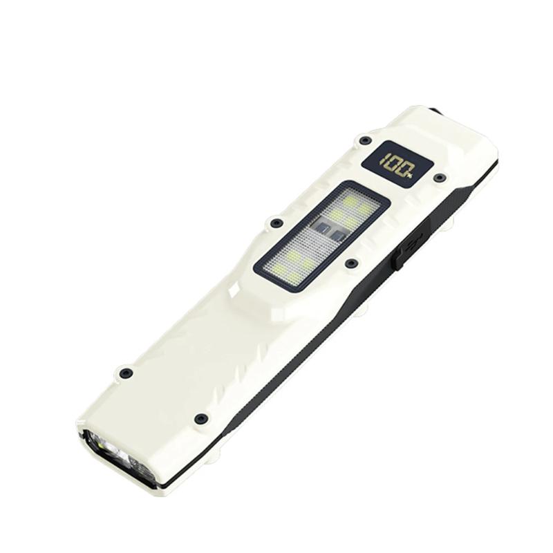 EDC Wiederaufladbare LED Taschenlampe Typ-C Aufladung Super Helle Taktische Taschenlampe COB Arbeitsleuchte Tragbare Multifunktionale Taschenlampe Wasserdicht White-1PC