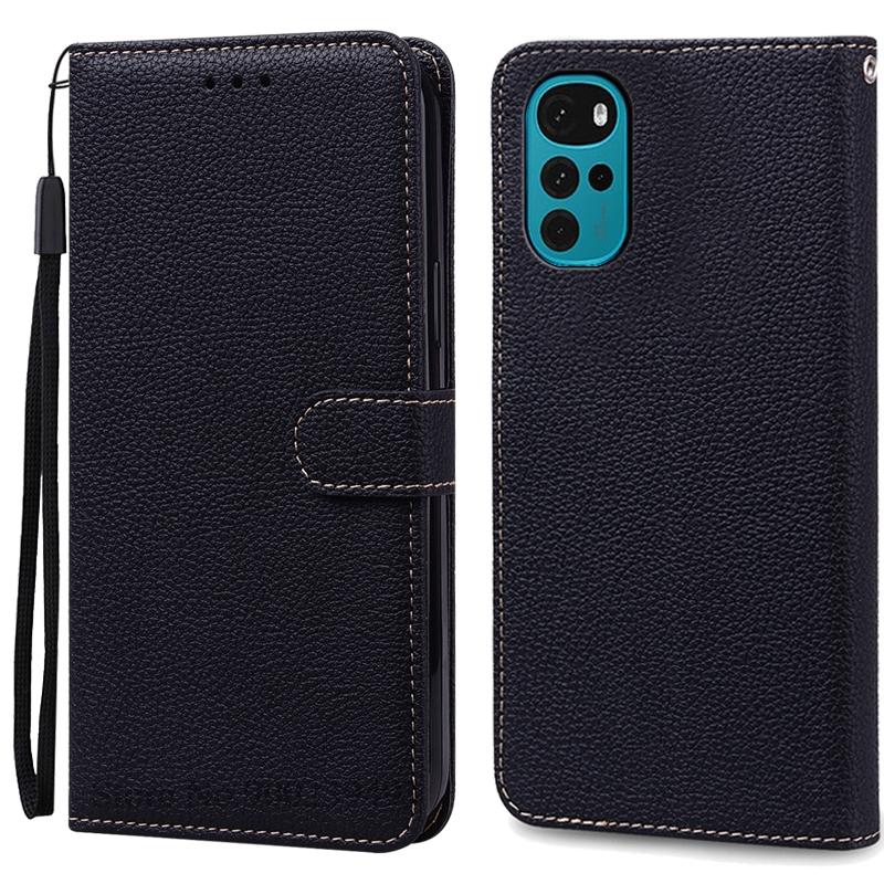 Für Motorola G22 Hülle Brieftasche Flip Lederhülle Für Moto G22 Hülle Weiche Silikon Buch Brieftasche Für Motorola G22 Hülle Fundas For Motorola G22 schwarz