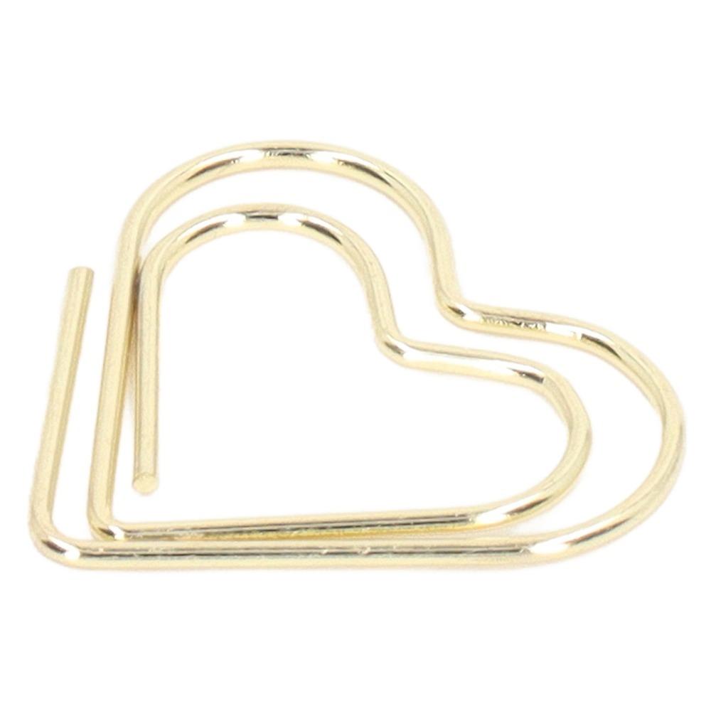 100 Stück galvanisierte Metall-Büroklammern Herzform Goldene Büroklammern Büroklammern für Scrapbooking gold