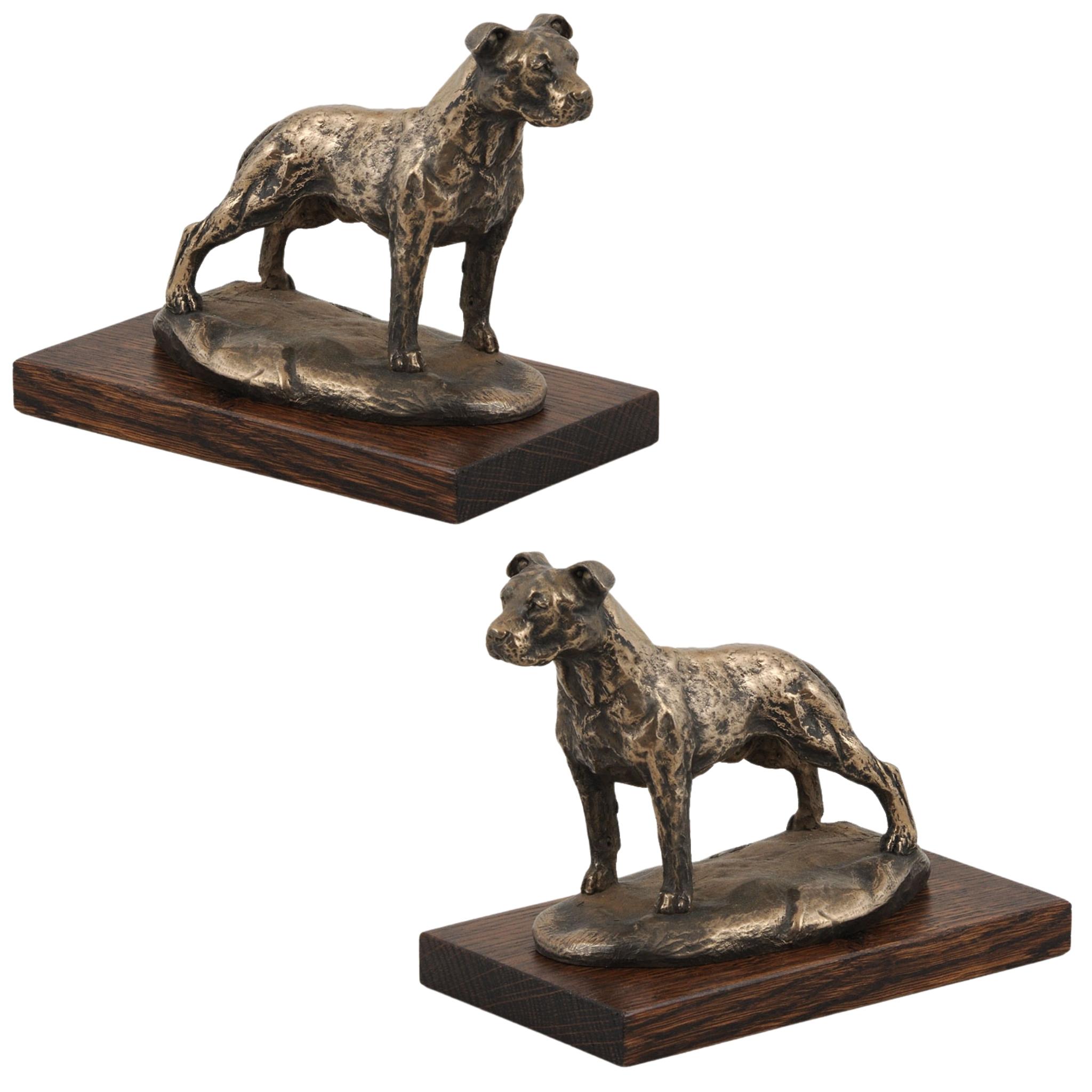 American Staffordshire Terrier, Amstaff II - Hundefigur, Hundesilhouettenfigur, Pokal für Hundeausstellung Art-Dog braun