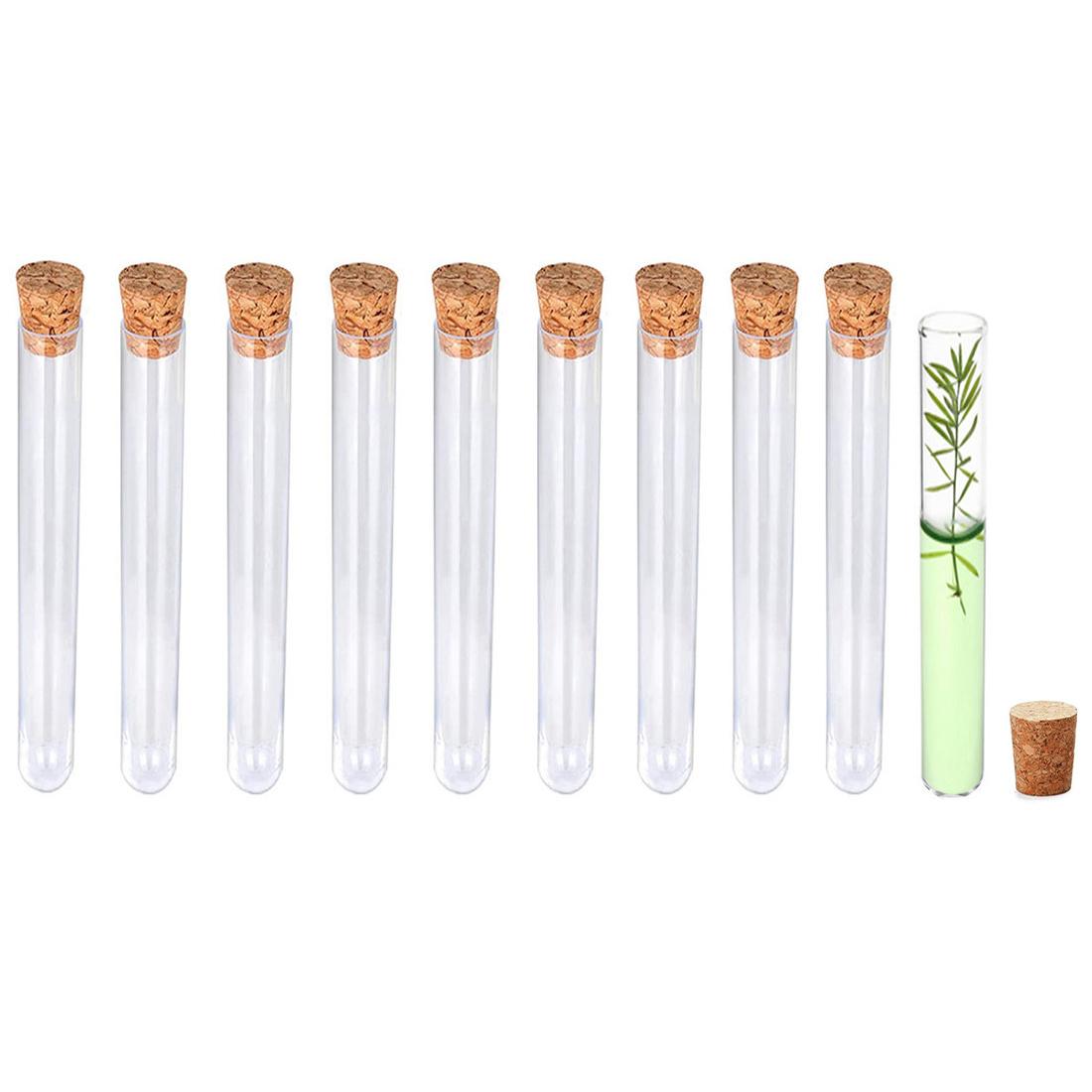 10 Stück Reagenzgläser aus Borosilikatglas mit rundem Boden, Reagenzgläser aus klarem Glas für wissenschaftliche Experimente, Dekorationen, Pflanzenvermehrung und Weihnachtsgeschenke 15x100mm with cork 10pcs||15x100mm with cork10pcs