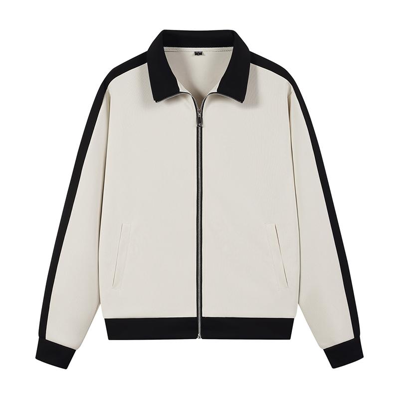 Lässige Sport-Strickjacke Jacke Herren Farbblockiert Stehkragen Sweatshirt Herren Lässig Große Größen Reißverschluss Jacke Strickjacke Baseballkragen Jacke XXXXL beige