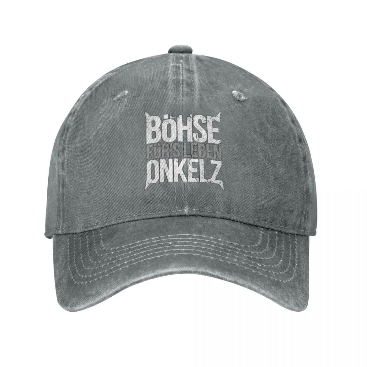 Vintage Böhse Onkelz Rock Baseball Caps Unisex Distressed Gewaschene Sonnenkappe Deutsche Musik Outdoor-Aktivitäten Hüte Kappe Adjustable graue
