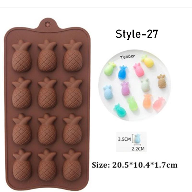 Mode Obst 3D Eis Harz Form Tier Form Jelly Pudding Kuchen Backen Werkzeug Gummibärchen Süßigkeiten Silikon Formen DIY Schokolade Pineapple