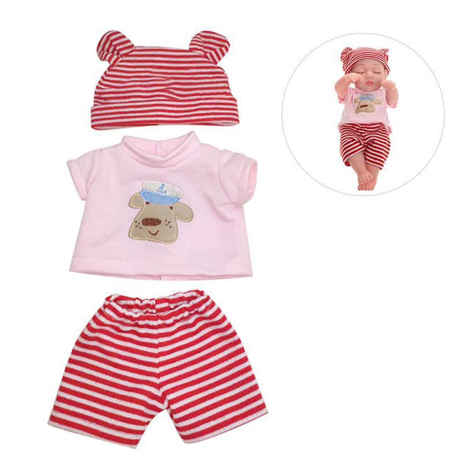 Handgefertigte Babypuppenkleidung, Kostüme, Pyjamas für 30 cm große Puppen, Stil 1