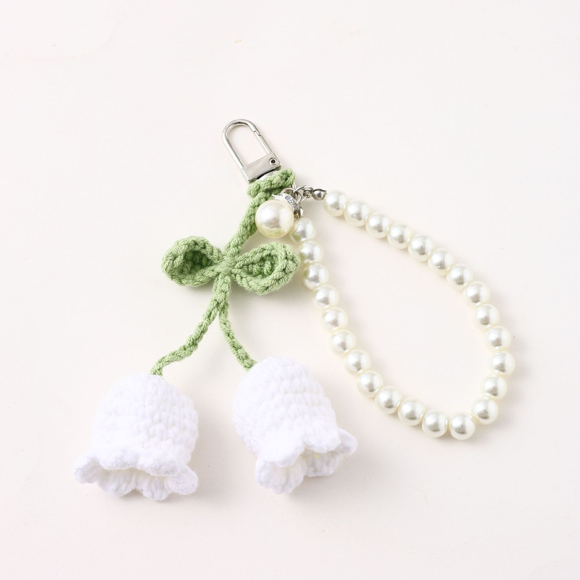 Handgemachte Blume gestrickte Schlüsselanhänger Schlüsselanhänger Frauen gehäkelte Wolle Blume Blatt Schlüsselanhänger Ketten Handtasche Charms Geschenke