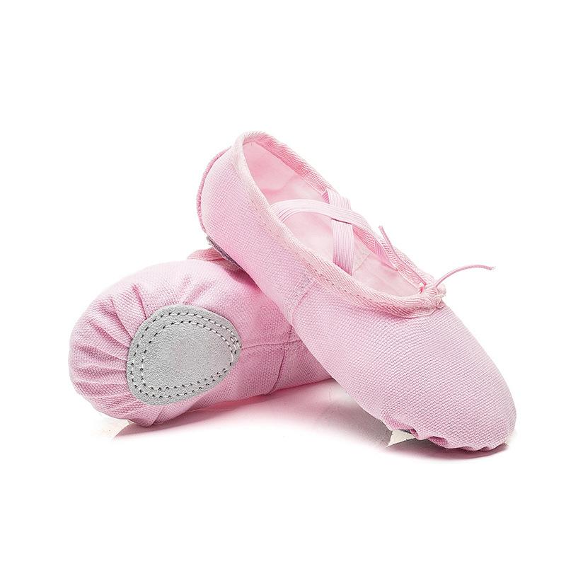 Leinwand Tanz Schuhe Weiche Sohle Übung Mädchen Katze Klaue Schuhe Gymnastik Yoga Schuhe Kinder Ballett Tanz Schuhe 23 rosa