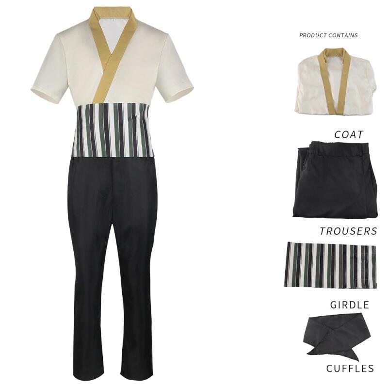 Anime Film Zoro Cosplay Kostüm Live Action Cosplay Top Hosen Full Set Halloween Karneval Party Kostüm für Männer S