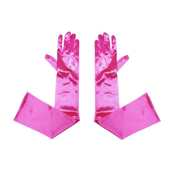 1 Paar Glatte Satin Lange Handschuhe Seidiges Material Kostümhandschuhe Hochzeitskleid Fotozubehör 55cm