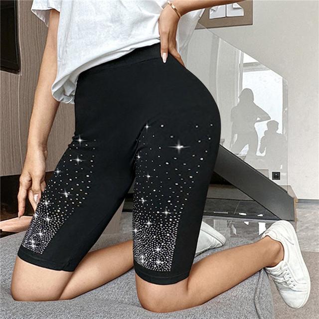 Frauen Dünne Fitness Kurze Hosen Damen High-Taille Sommer Shorts Bottom Biker Radfahren Shorts Bodycon Streetwear Weibliche Kleidung One Size schwarz