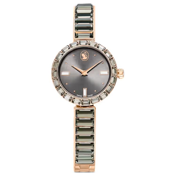 Swarovski Matrix Armband Serie Uhr Quarzwerk Imitation Kristall Armband 25 mm Graues Zifferblatt Damenuhren 5679887 Gray Dial