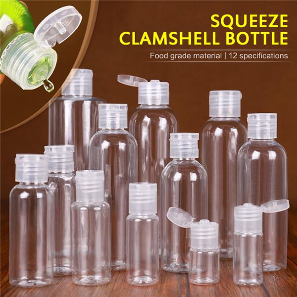 Transparente Flasche mit Schmetterlingsverschluss, Make-up-Unterabfüllung, Clamshell-Flasche, Kunststoff-Shampoo-Flaschen, Reisebehälter, Kosmetik, Lotion 5ml transparent