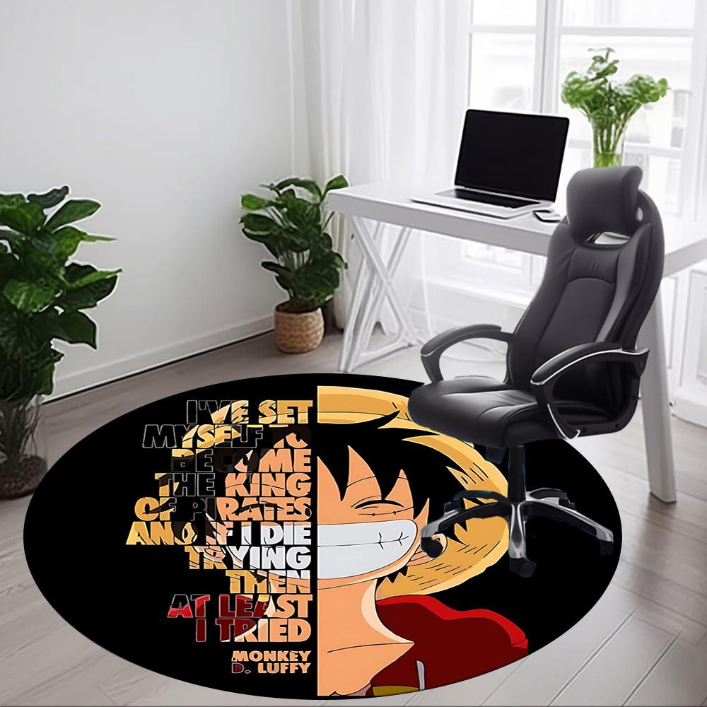 1 Stück ONE PIECE Büro Runder Teppich, Indoor-Matte Geeignet für Büro, Unter Bürostühlen Schlafzimmer Wohnzimmer Heimdekoration, Raumdeko 100cm