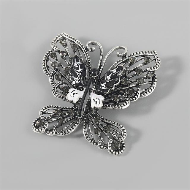 Übertriebene Kleidung Legierung Strassstein Strassstein Schmetterling Brosche Mädchen Niedlicher Anstecker Mode Beliebt Corsage Zubehör