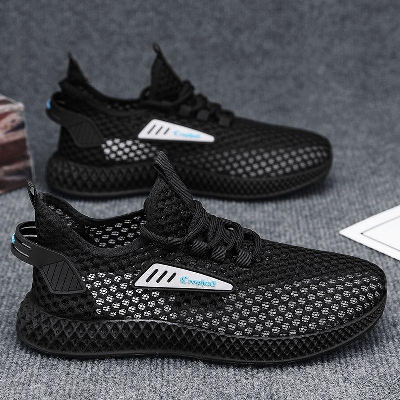 Mode Herren Mesh Sneakers Leichte Laufschuhe Sommer Mesh Sneakers Atmungsaktive Freizeitschuhe Bequeme Herren Tennis 40 hellgrau