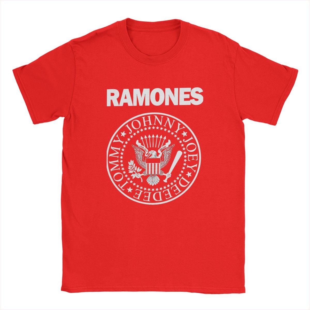 Verrückte Ramon Punk Rock T-Shirts Herren Rundhals Reine Baumwolle T-Shirts Tour Musik Y2K Heavy Metal Harajuku Kurzarm T-Shirts Tops XXXL rot